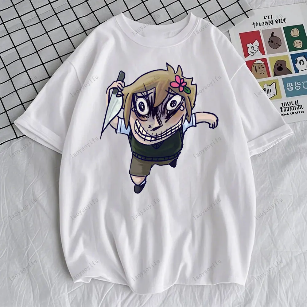 Omori Print Women T-shirt Shirt Harajuku Short Sleeve O-neck T-shirt Tee Tops Clothing Aesthetic Clothes Street Fashion