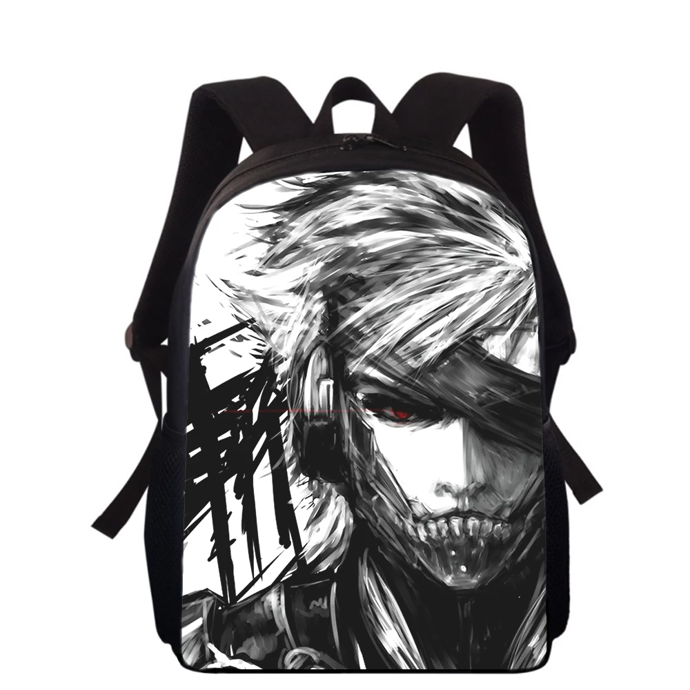 Metal Gear Rising Primary School Bags para crianças, impressão 3D, sacos para meninos e meninas, mochila, estudantes, sacos de livros, 16"