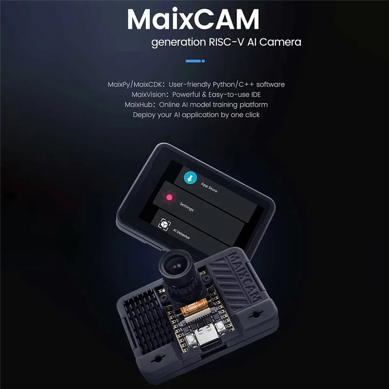للوحة تطوير Sipeed Maixcam RISC V AI Kit 32G WIFI6 4MP Cam 2.3 بوصة تعمل باللمس دعم 1 TOP NPU Python/C++-A77G