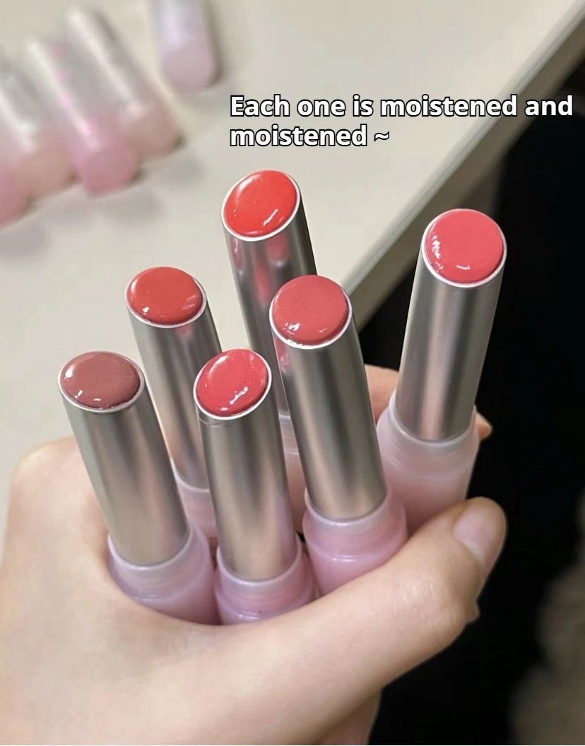 FLORTTE Lipstick Blooming Lovely Series Mirror Water Lip Glaze  Not Easy to Stick Cup Solid Lip Balm Cute Girls Makeup