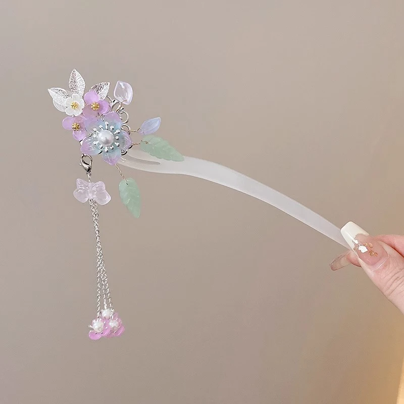 Licht Luxus Blume Haarnadel Für Frauen Chinesischen Stil Floral Schmetterling Quaste Haar Stick Elegante Metall Schmuck Haarnadel Haar Clips – Detail 10