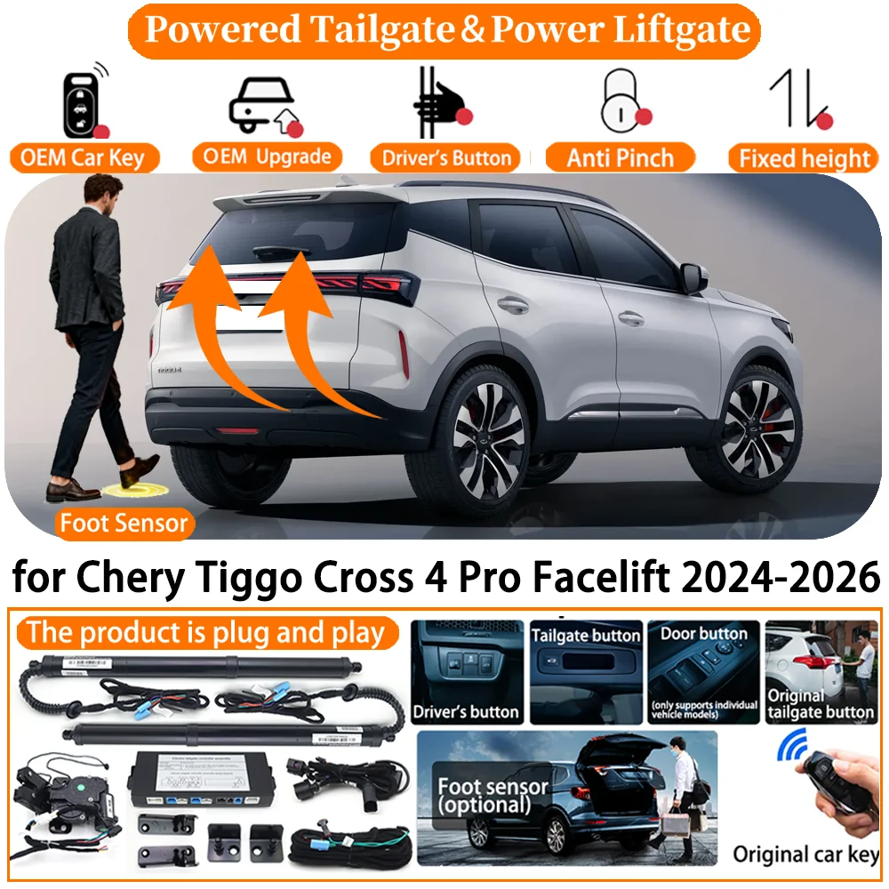 Smart Powered Tailgate for Chery Tiggo Cross 4 Pro Facelift 2024-2026 Automatic Electric Power Tailgate Tail Gate Lift kit