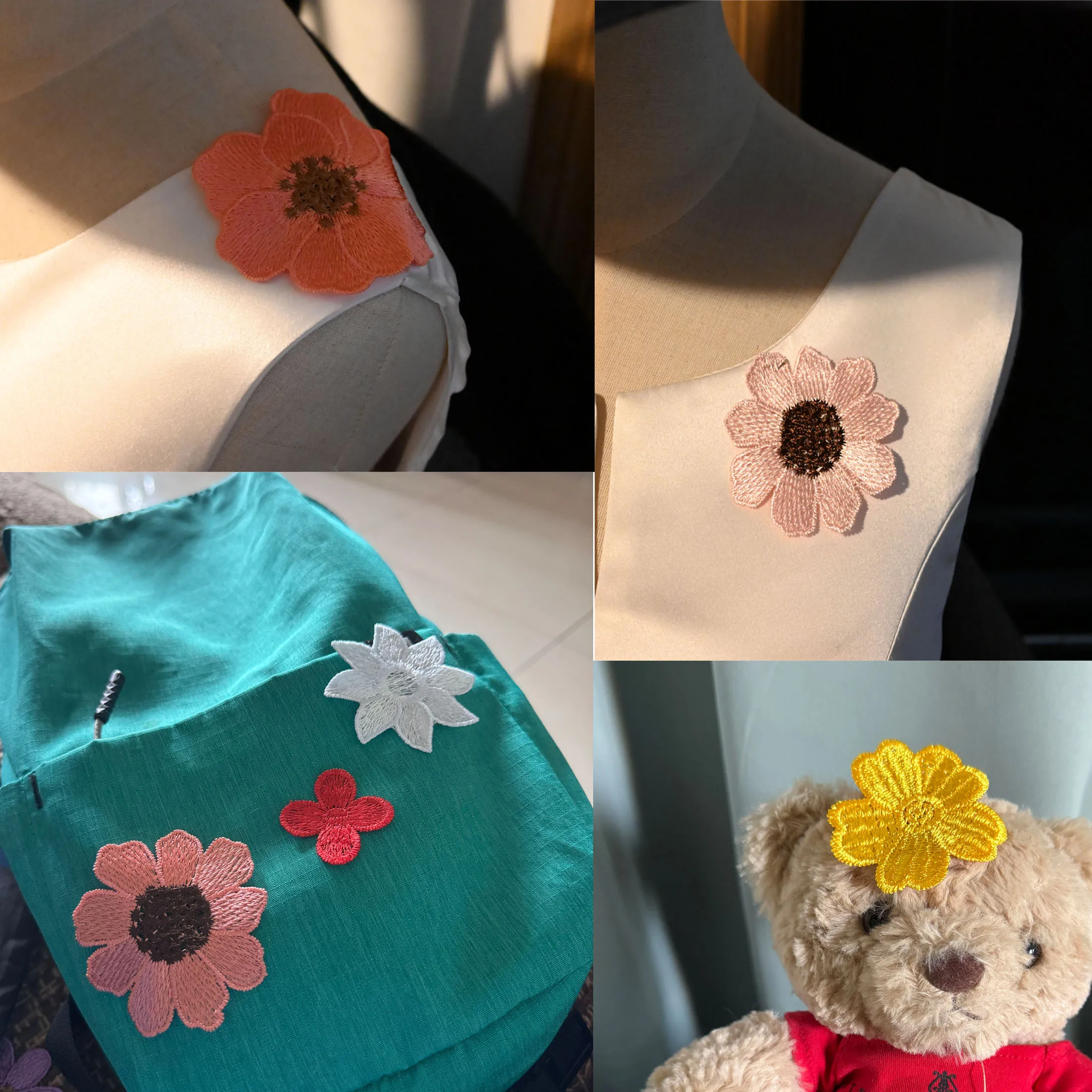100pc/lot Wholesale Flower Embroidery Patches for Clothing DIY Sew Embroidered Parches Appliques Jackets Decoration Parch Ropa
