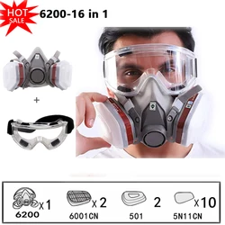 Dust Proof Fog 6200 Gas Mask Suit Industrial Half Face Painting Spraying Respirator With Protective Glasses Safety Work Filters