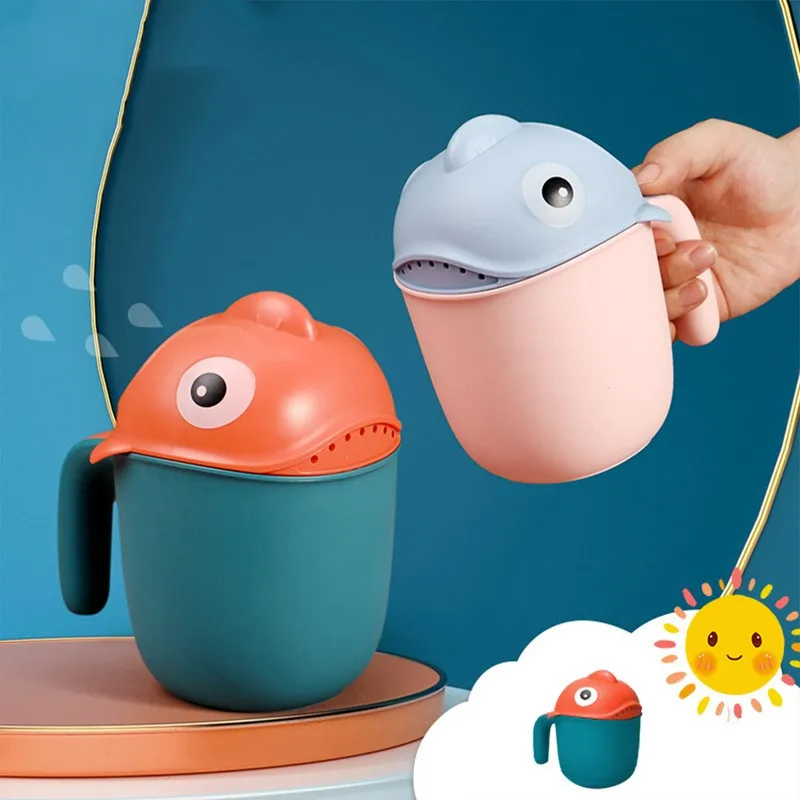 Children\'s Shampoo Cup, Cute Cartoon Baby Shampoo Shark Cup Bailer, Newborn Baby Toddler Bath Shampoo Shower Scoop, 6.3inch/16cm