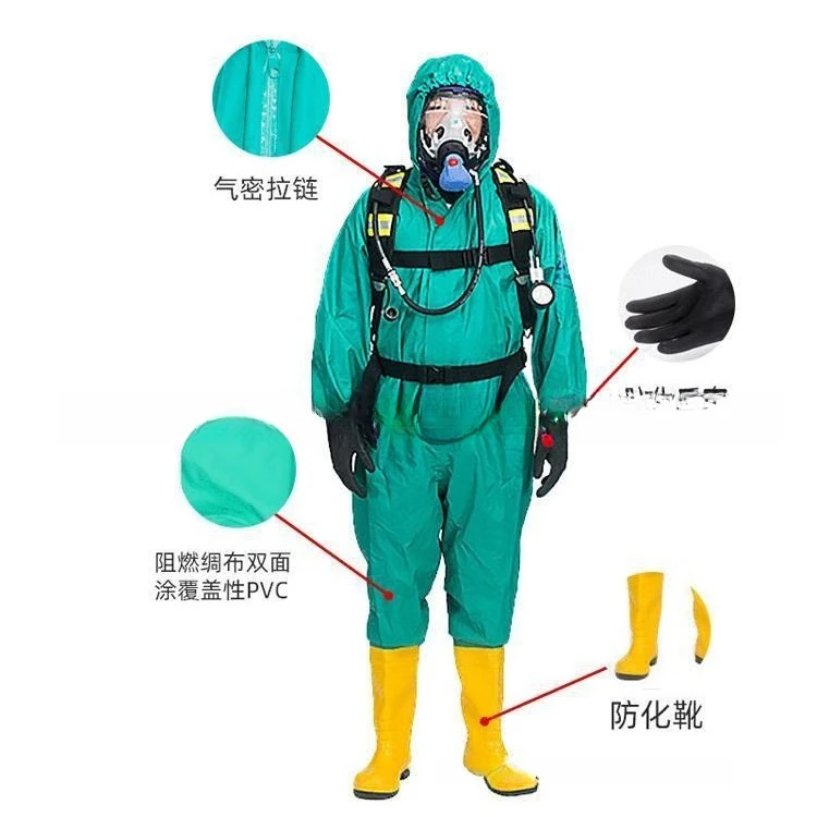 Industrial chemical protective clothing acid and alkaline gas protective clothing fully enclosed heavy-duty one-piece