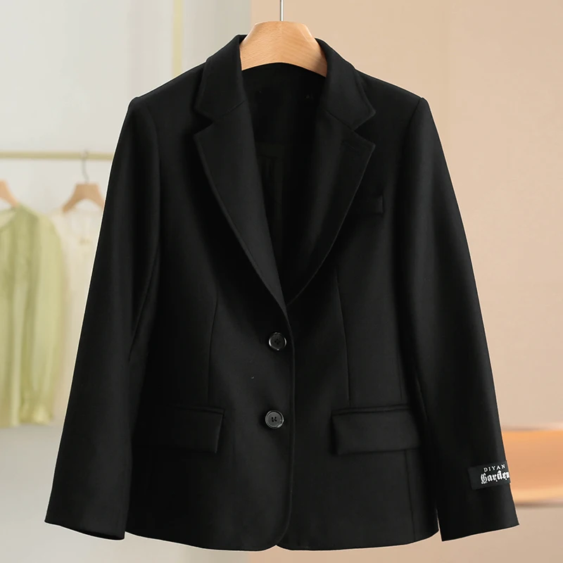 

Pure Color Soft Surface Woolen Suit Jacket Waist Cinched Long Sleeve Women's Fashion Spring New Arrival Elegant Versatile