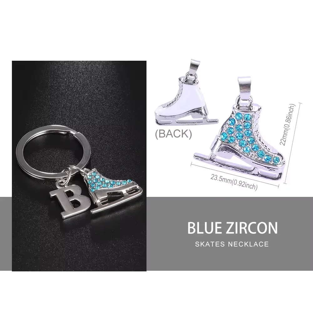 COOLTIME Initial 3D Zircon Skates Shoes Keychain Women Girls 26 alphabet Letter Pendant Key Rings Jewelry Birthday Gifts