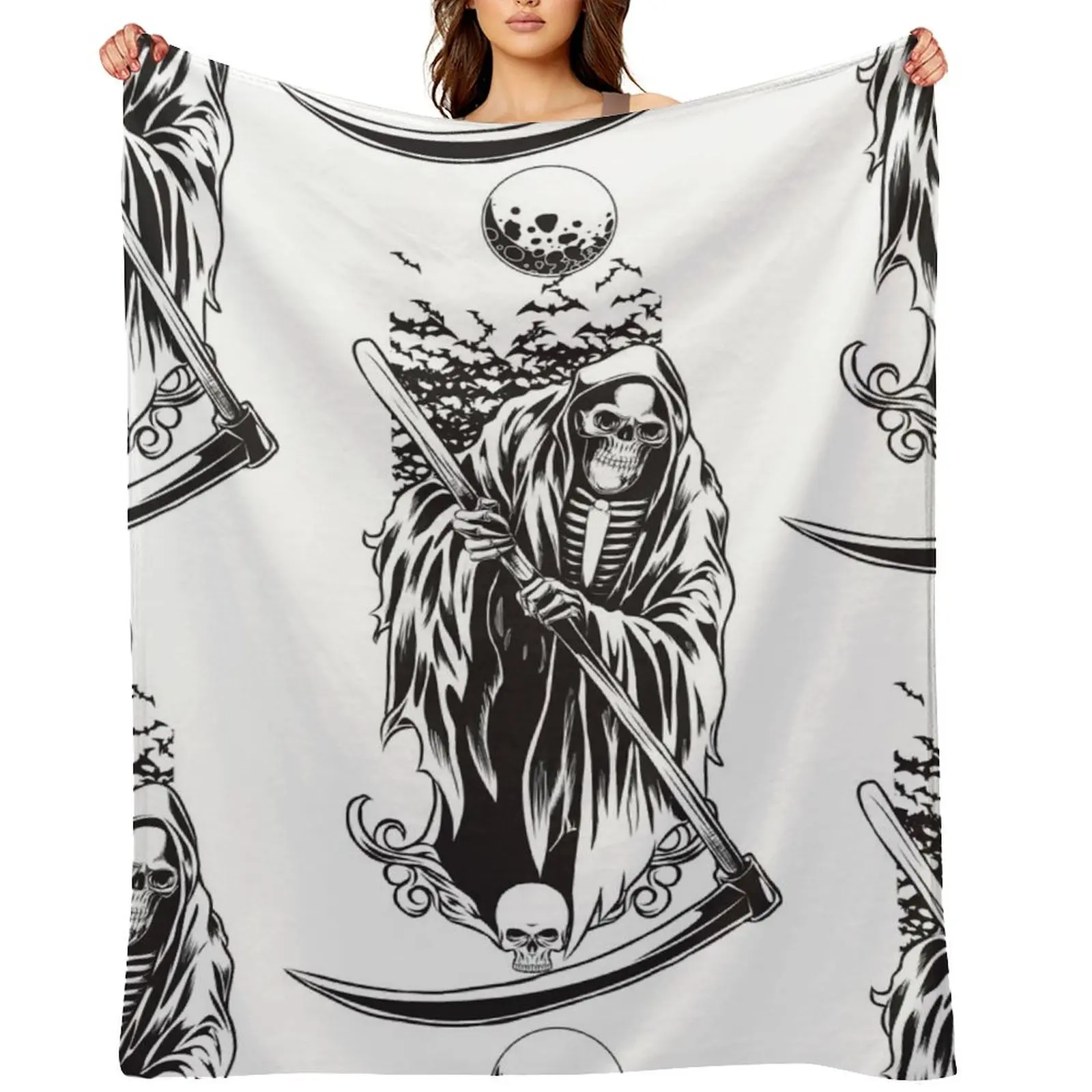 

Grim Reaper Night Throw Blanket Luxury Thicken Sofa Nap Decorative Throw Blankets