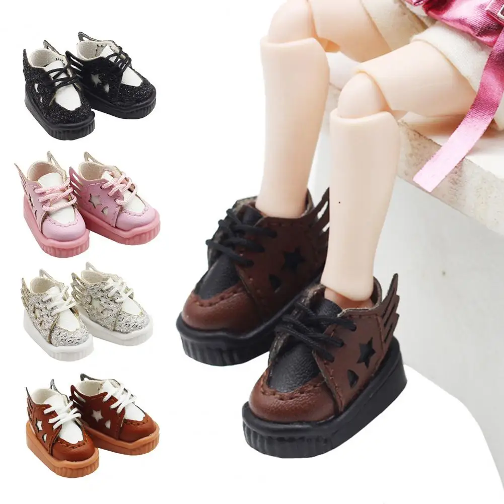 1 Pair Mini Boots Wing Adjustable Shoelace Wearable Fashion Dressing Props Accessory 1/12 BJD Doll Shoes Mini Boots