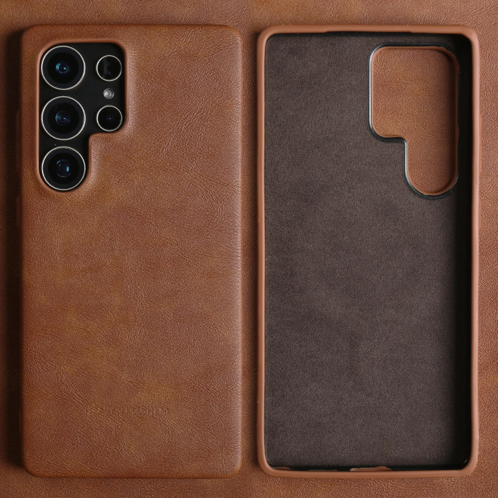 Retro Leather Phone Case for Samsung Galaxy S26 Plus S25 Edge S24 S23 Ultra S22 S21 FE S20 Note20 5G Full Protector Cover Funda