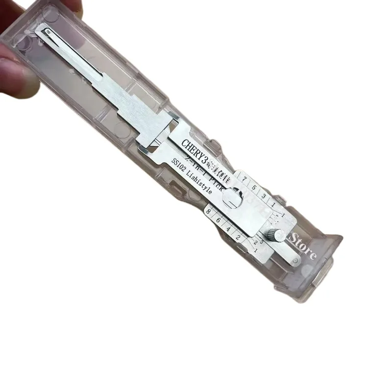 1PCS Ganzua Lishi 2in1 per CHERY SS102 8 Denti Disponibili per i Modelli Recent 2025 Auto Misura Nastro Lockpick Decodificatore Blocco Picking