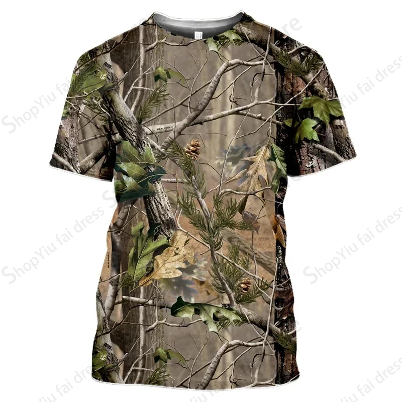 Summer Men\'s T-shirt 3d Camouflage Leaf Print T-shirts Men Women Fashion Short Sleeve Tshirt Kids Hip Hop Tops Tees Outdoors