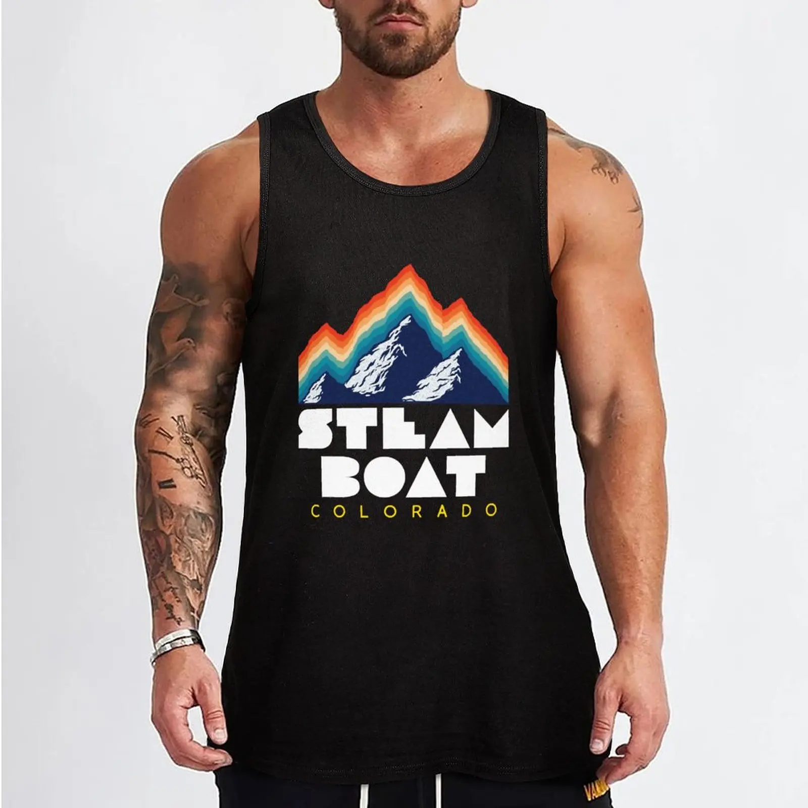 Steamboat, Coloradousa Ski Resort 1980S Retro Tank Top t-shirts for men sleeveless gym shirts male