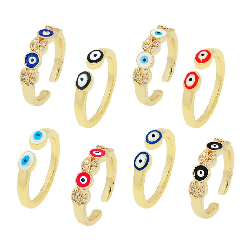 Super Magic Eye Rings for Man Women Delicate Resin Knuckle Jewelry Devil Eye Brass Metal Ring Thread Colorful Eyes Female Anillo