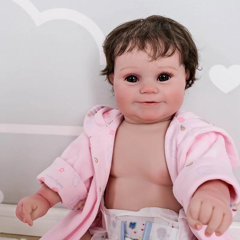 

50CM Full Body Soft Silicone Maddie Reborn Baby Girl Doll Lifelike Soft Touch Genesis Painted Doll with Visible Veins Gift