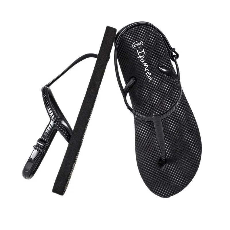 Sandalias de Playa de Goma Antideslizantes para Mujer, Chanclas Planas Informales para Viajes, Vacaciones, Caminatas al Aire Libre