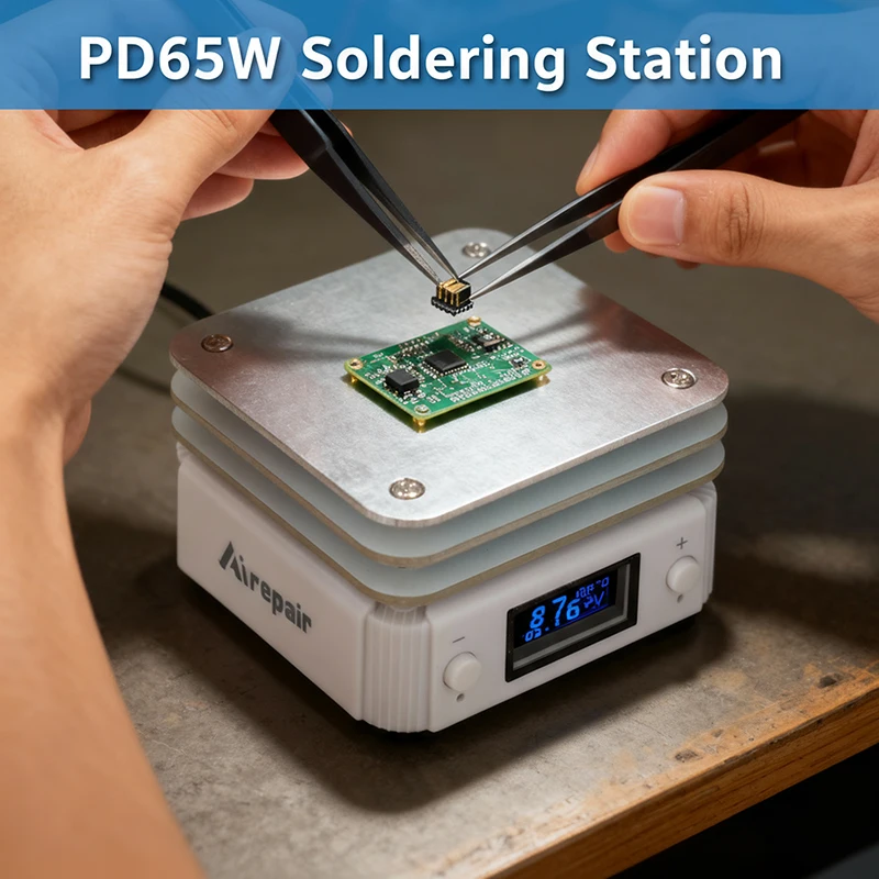

Mini Soldering Station with Digital Display Adjustable Temperature PD65W Fast Charging Heating Plate for PCB Preheating Repair