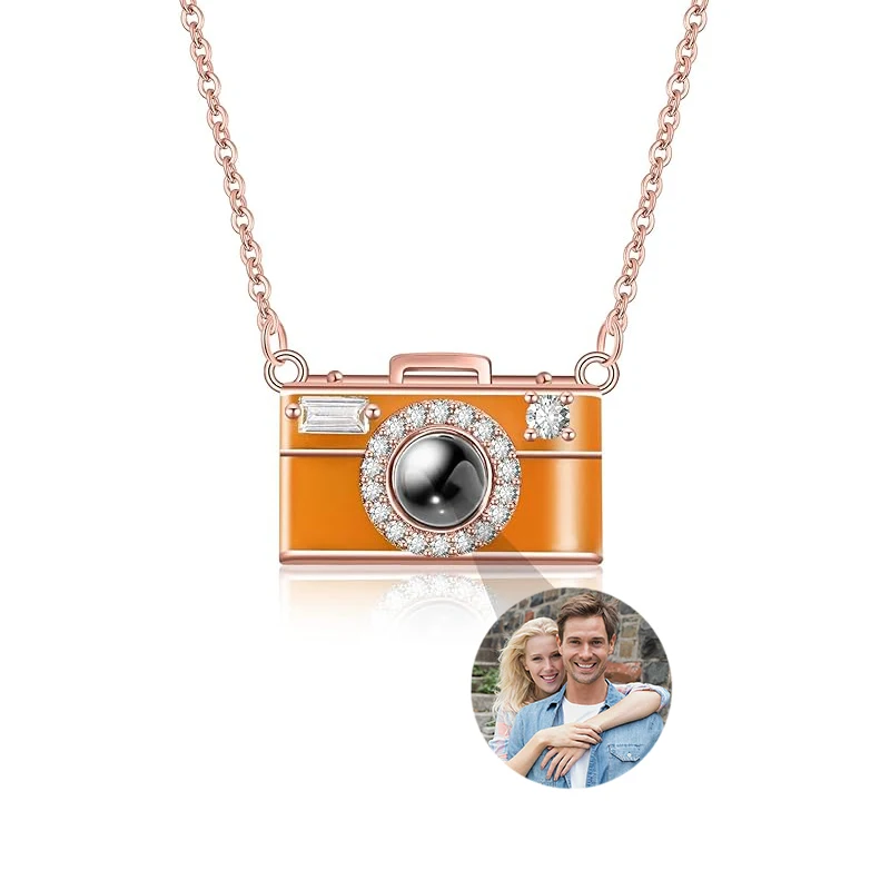 Personalisierte Foto-Kamera-Halskette mit Bildprojektion, Individuelle Foto-Halsketten, Schmuckgeschenke für Frauen und Liebhaber – Detail 8