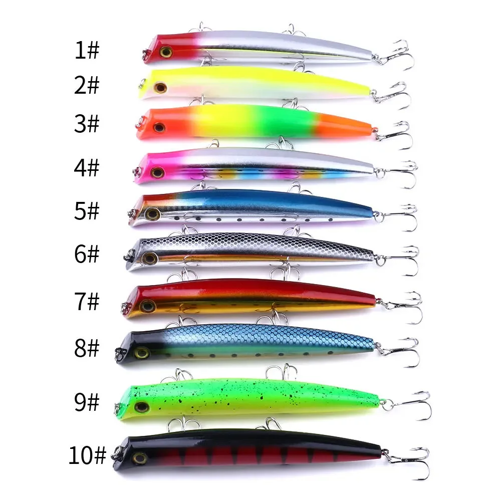 Pencil Popper Topwater Fishing Lure Surf Floating Hard Bait Swimbaits for Bass Trout Walleye Freshwater Saltwater Top Water Lure