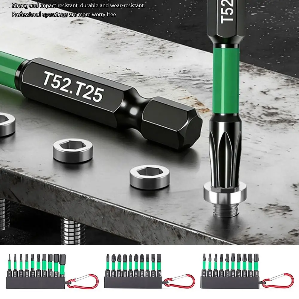 10PCS Long Lasting S2 Alloy Impact Bit High Hardness Impact Ready Screwdriver Bit Magnetic Hex Bit Impact Driver