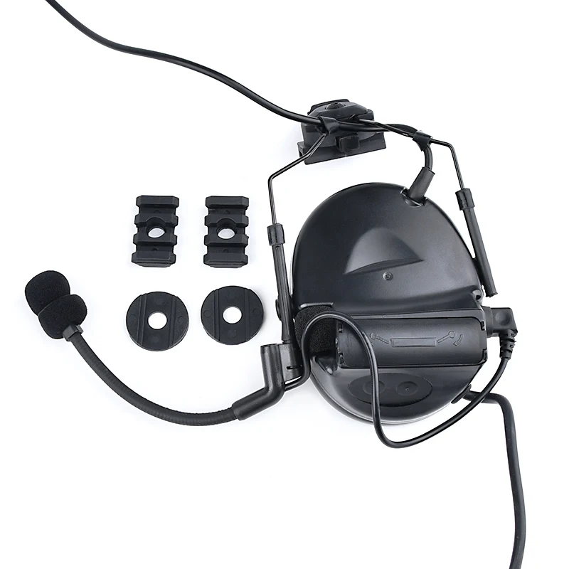 WADSN C2 C II Tactical Communication Headset Helmet Stand With Flashlight Mount Adapter For Fast Helmet Rail Mount