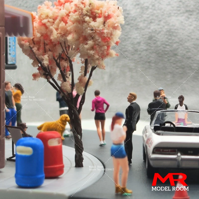 ANT 1/64 Scale Miniatures Car Street Scene Figures Mini Building Pedestrian Tourist People Model Handmade Figurine Character