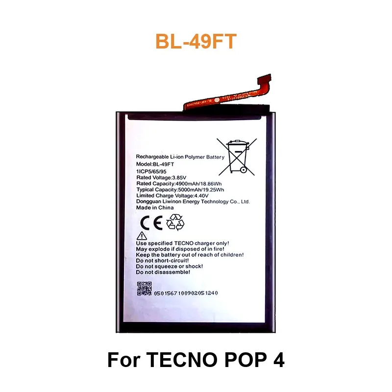بطارية لـ Tecno Pop 4 Pro 7 5 Phantom 9 Phantom9 CC9 AB7 CAMON 12 Pro BF6 Spark Go 2023 2024 BL-49FT BL-58DT BL-34DT BL-49NT