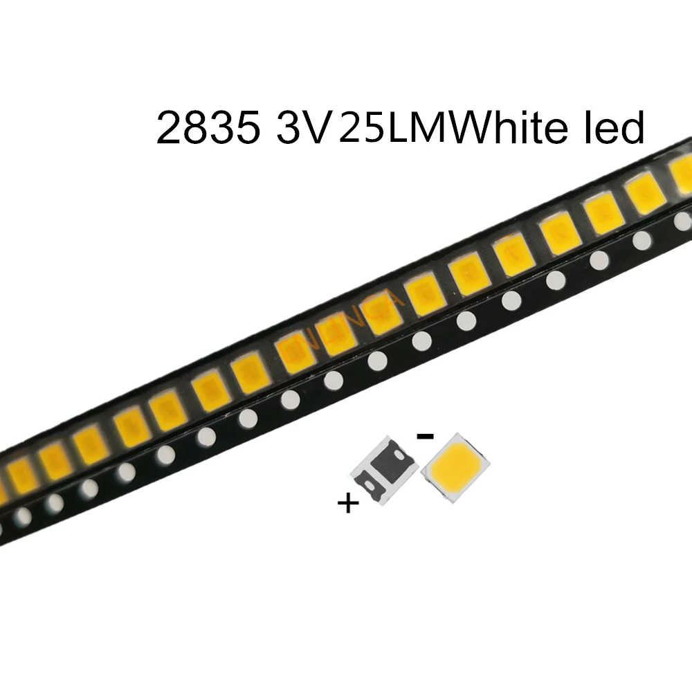 100 pz 2835 SMD bianco puro puro natura caldo freddo bianco freddo LED 3V 25LM luminoso Llamp Bbeads diodo luminescente