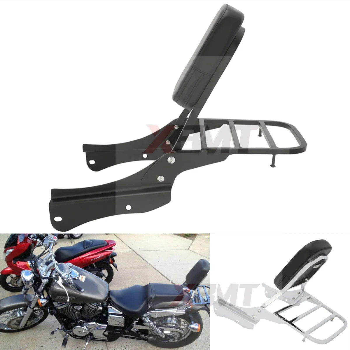 Motorcycle Backrest Sissy Bar Luggage Rack For Honda Shadow Spirit 750 VT750 VT750DC 2001 2002 2003 2004 2005 2006 2007 2008