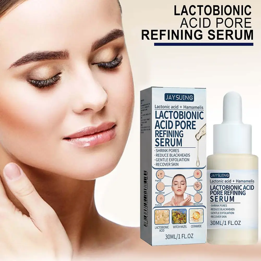 

Lactobionic Acid Pore Refining Serum Shrink Pores Reduce Blackheads Exfoliation Repair Essence Skin Gentle Care Facial J7Z7