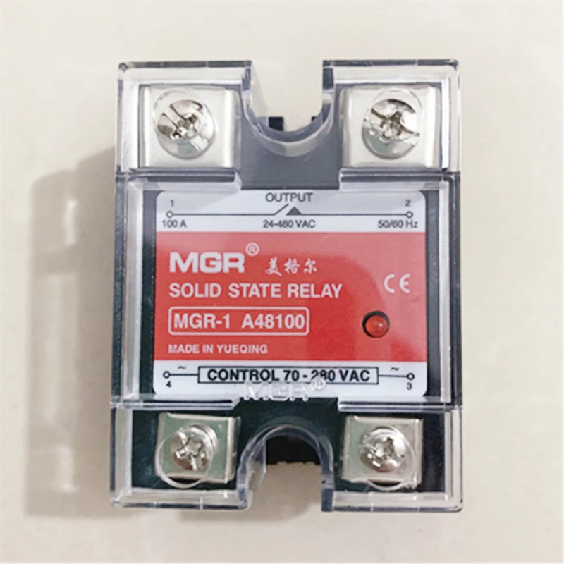 Groove End LED Indicator Lamp AC Control AC Solid State Relay 100A Control 70-280VAC Output 24-480VAC