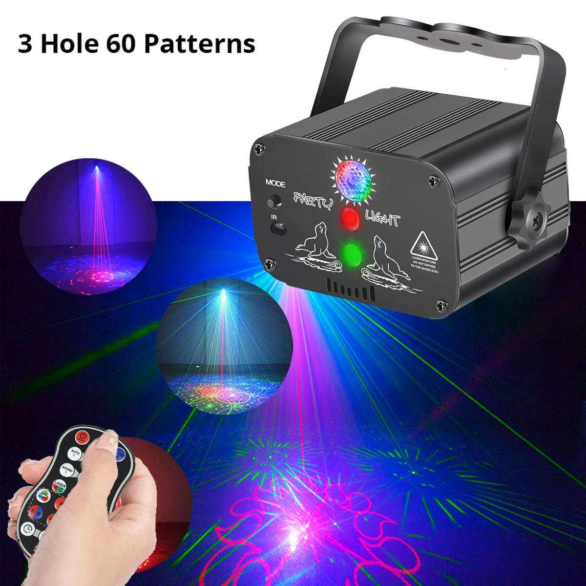 ALIEN RGB Mini DJ Disco Laserlichtprojector USB Oplaadbare LED UV Geluid Strobe Podiumeffect Bruiloft Kerstvakantie Feestlamp