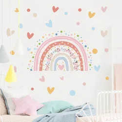 2pcs Love Dot Rainbow Star Cartoon Wall Stickers Living Room Background Wall Home Decoration Wall Stickers Wallpaper Ms6251