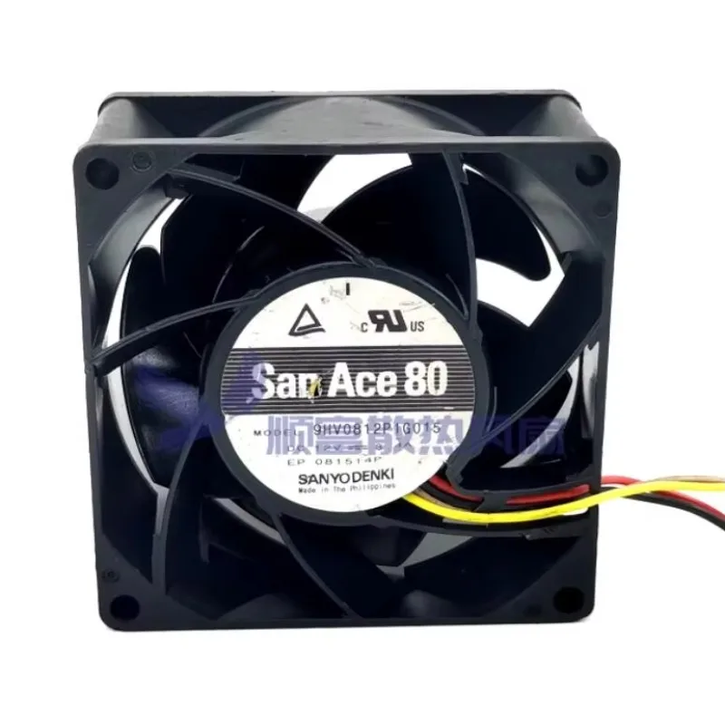 SANYO DENKI 9HV0812P1G015 DC 12V 3.4A 80x80x38mm 4-Wire Server Cooling Fan
