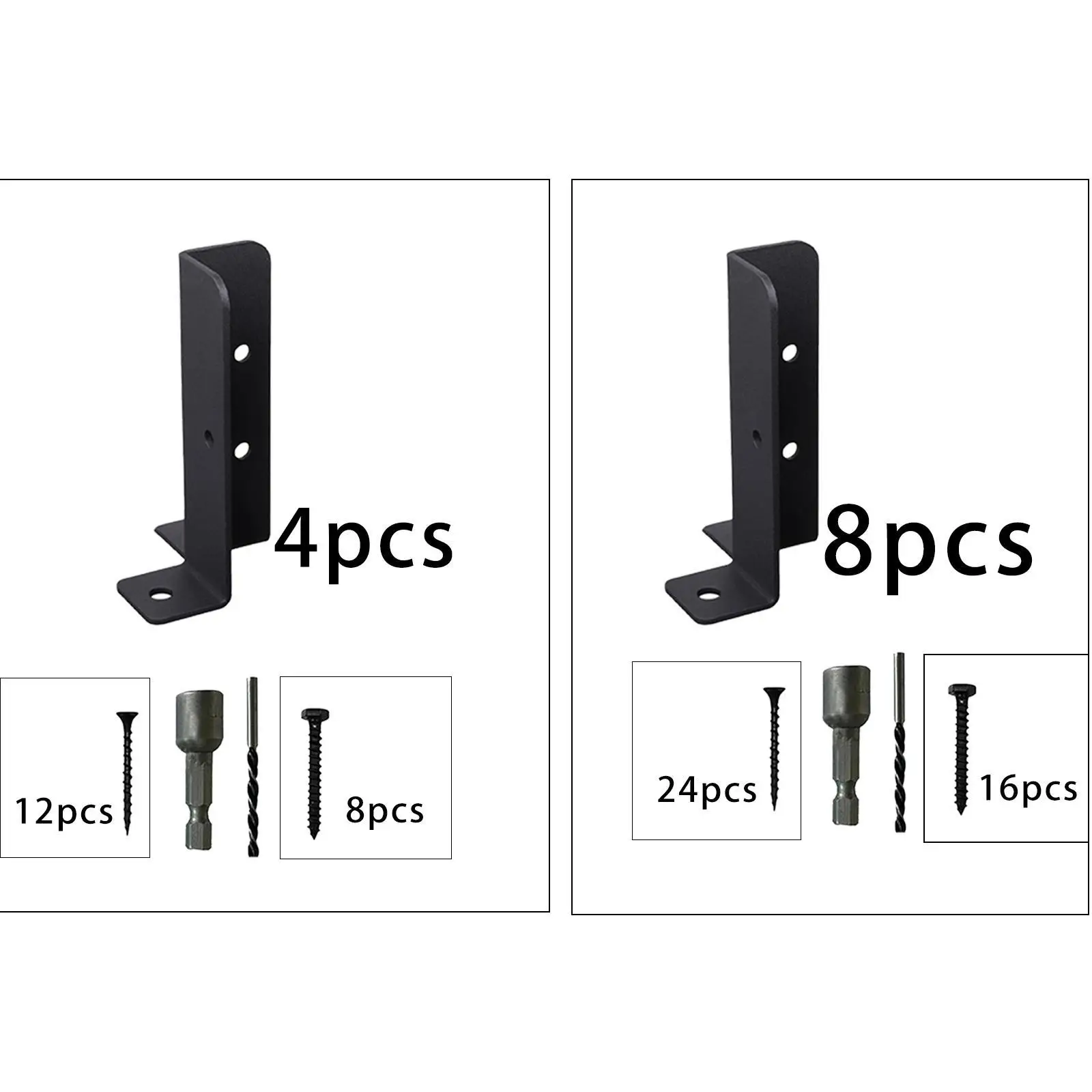 Deck Post Anchor Base Brackets Porch Fence Support for Handrails Deck Railing 1.5x1.5 2x2 2x4 4x4 Post Backyard Post Holders