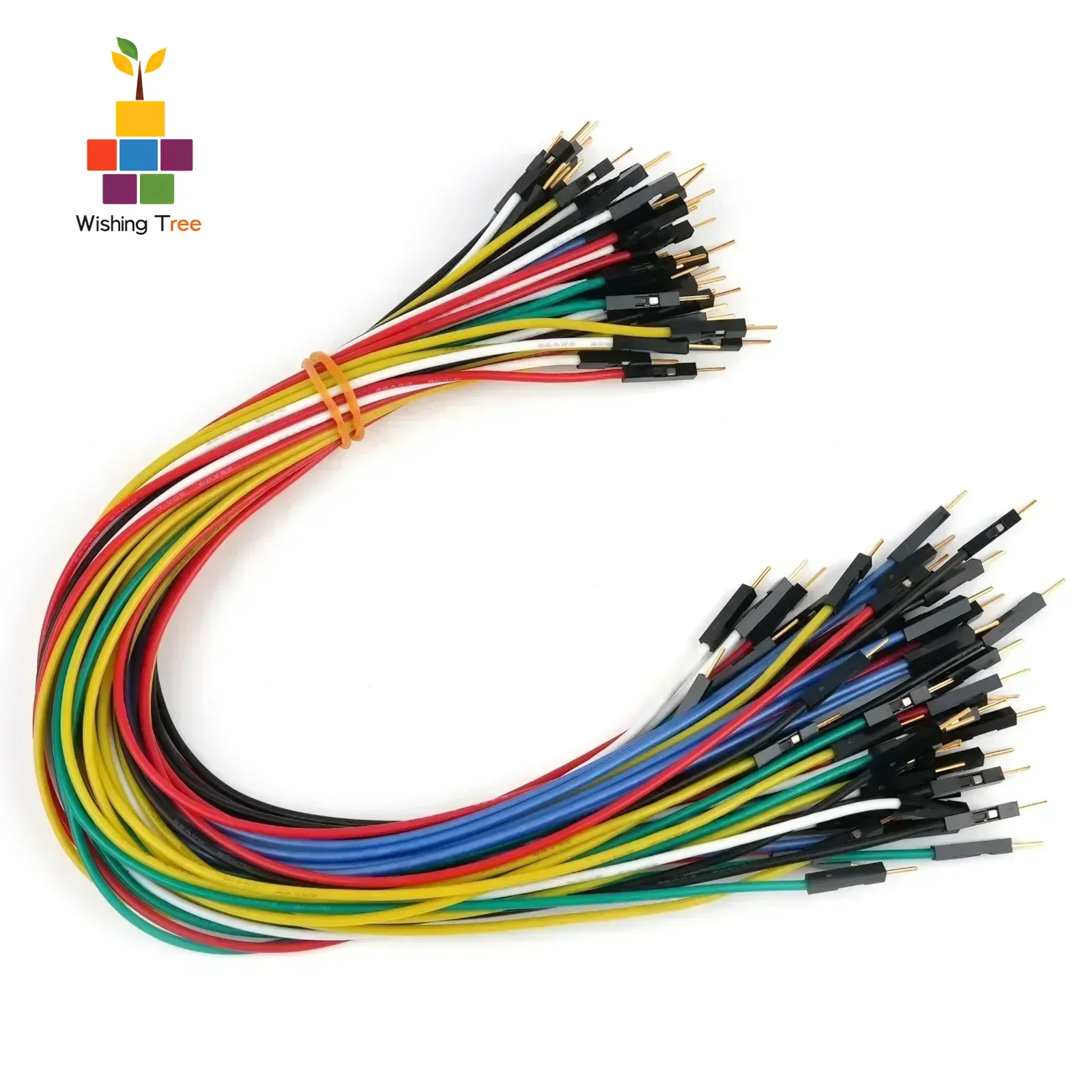 30cm 60-Pack 22AWG Silicone Dupont Jumper Wires High Temperature Resistant Test Wires with Gold-Plated Terminals for Electronics