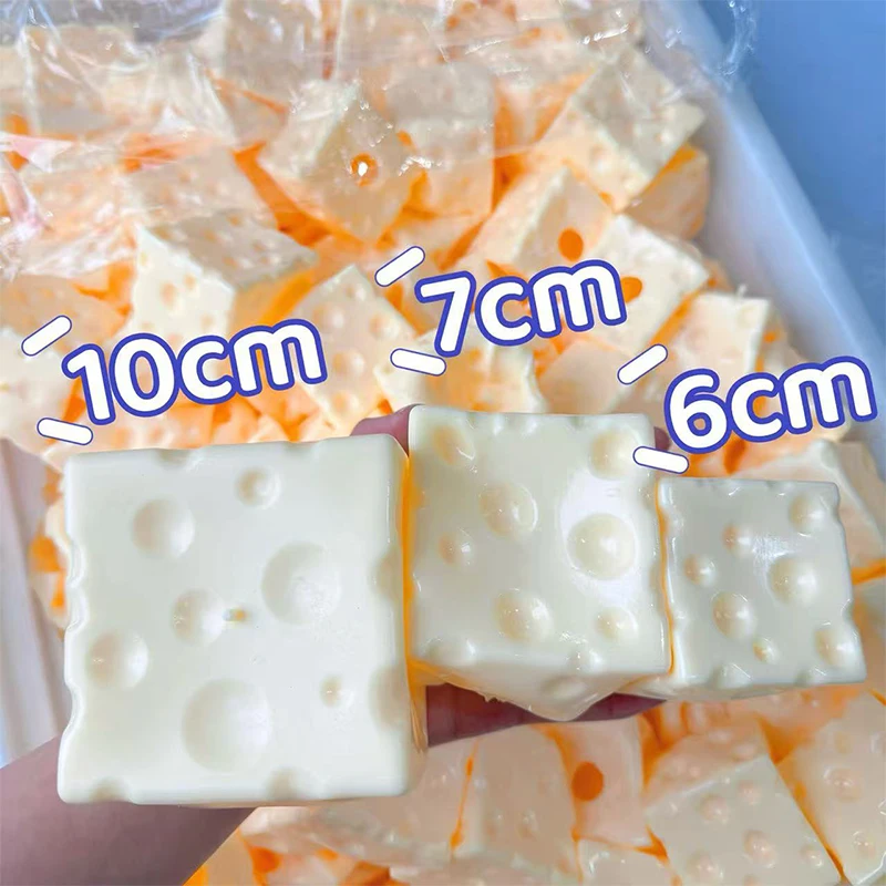 Stressabbau-Spielzeug Käse-Quetschfigur 6/7CM Käsewürfel Stressball Nicht-Springender Anti-Stress Entspannungs-Fidget-Spielzeug Geschenke – Detail 1