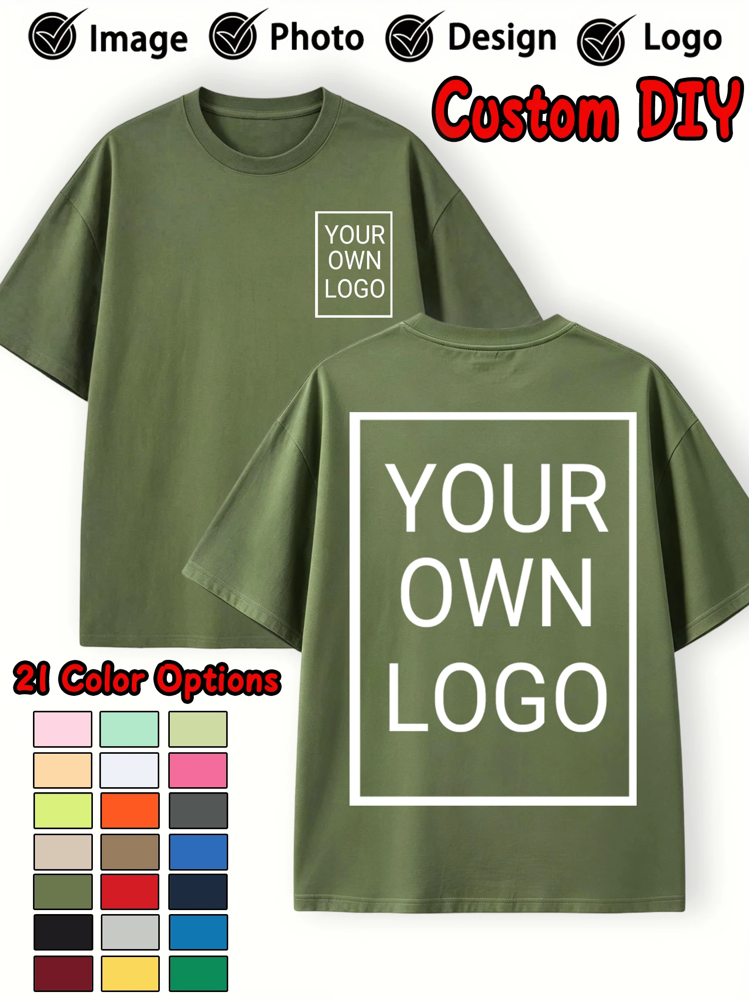 Sommer-T-Shirts für Paare, personalisiertes Muster, individuell, lässig, locker, für Herren, kurzärmelig, aus Baumwolle, weiche Kleidung, All-Match-Team-Arbeitskleidung – Detail 20