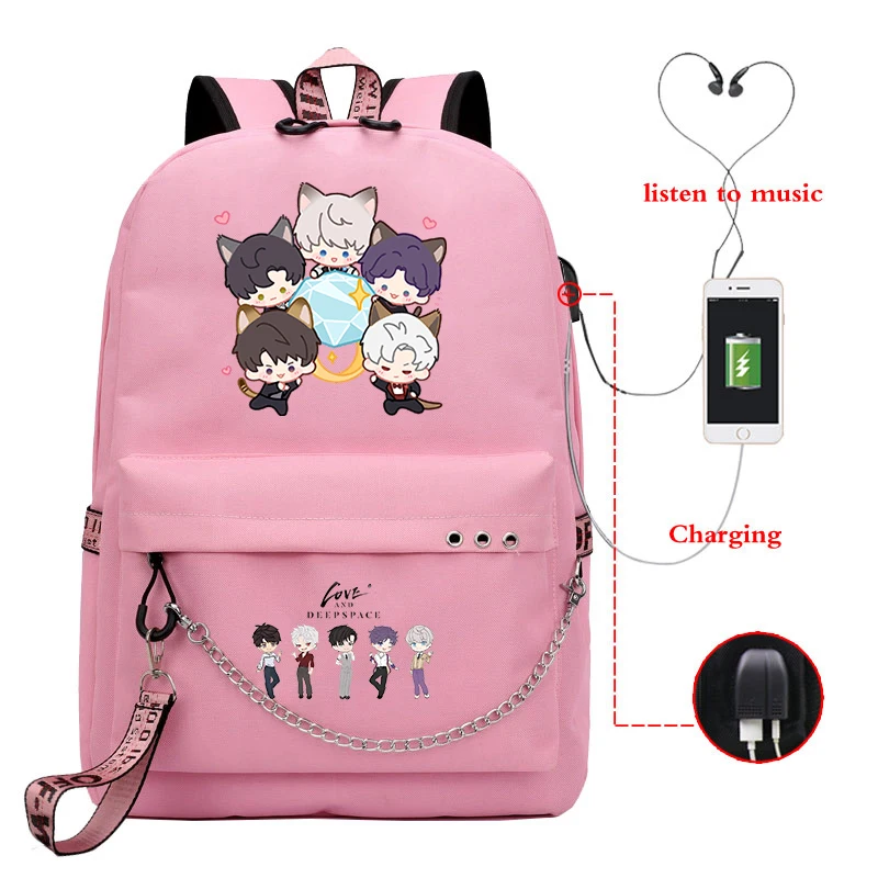 

Love and Deepspace Fashion Women Backpack Student School Bags Outdoor Travel Rucksack High Quality Knapsack Teenager Laptop Bags