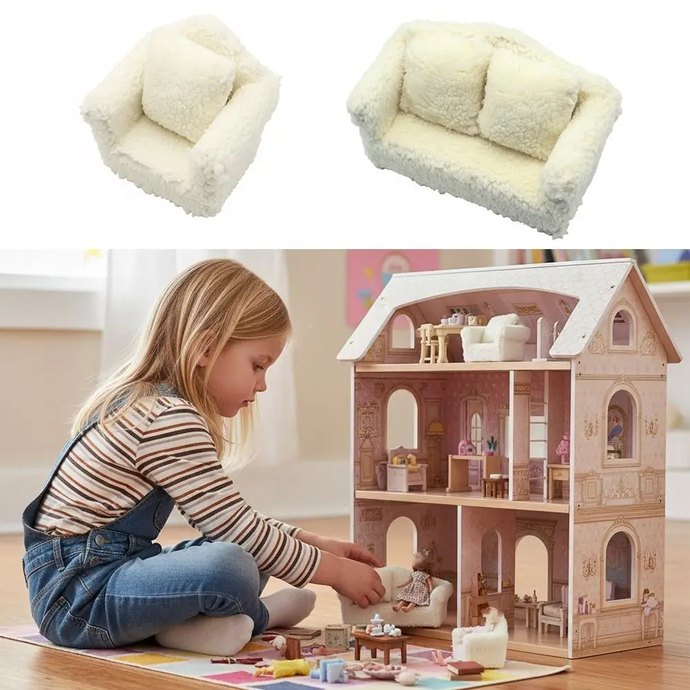 1:12 1:6 Poppenhuis Bank Witte Scène Model Poppenhuis Accessoires Zandtafel Meubels Poppenhuis Meubels Model