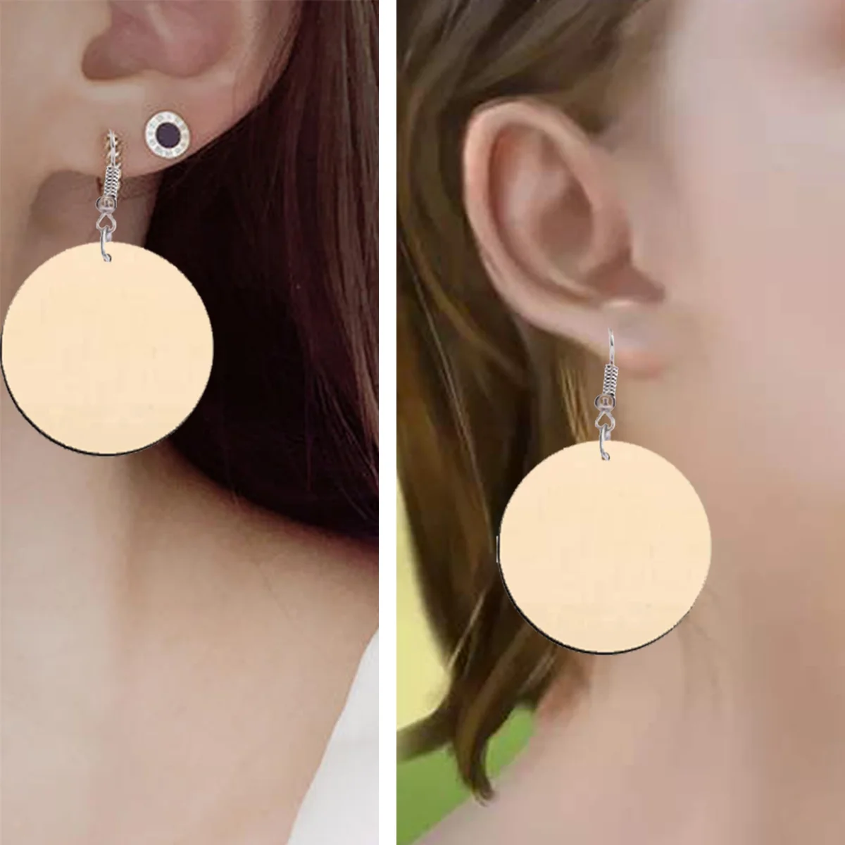 

50 Pcs Wooden Earrings Round Shaped Casual Jewelry Bamboo Eardrop Lasting Creative Design Unique Fashion Party Ear Decor