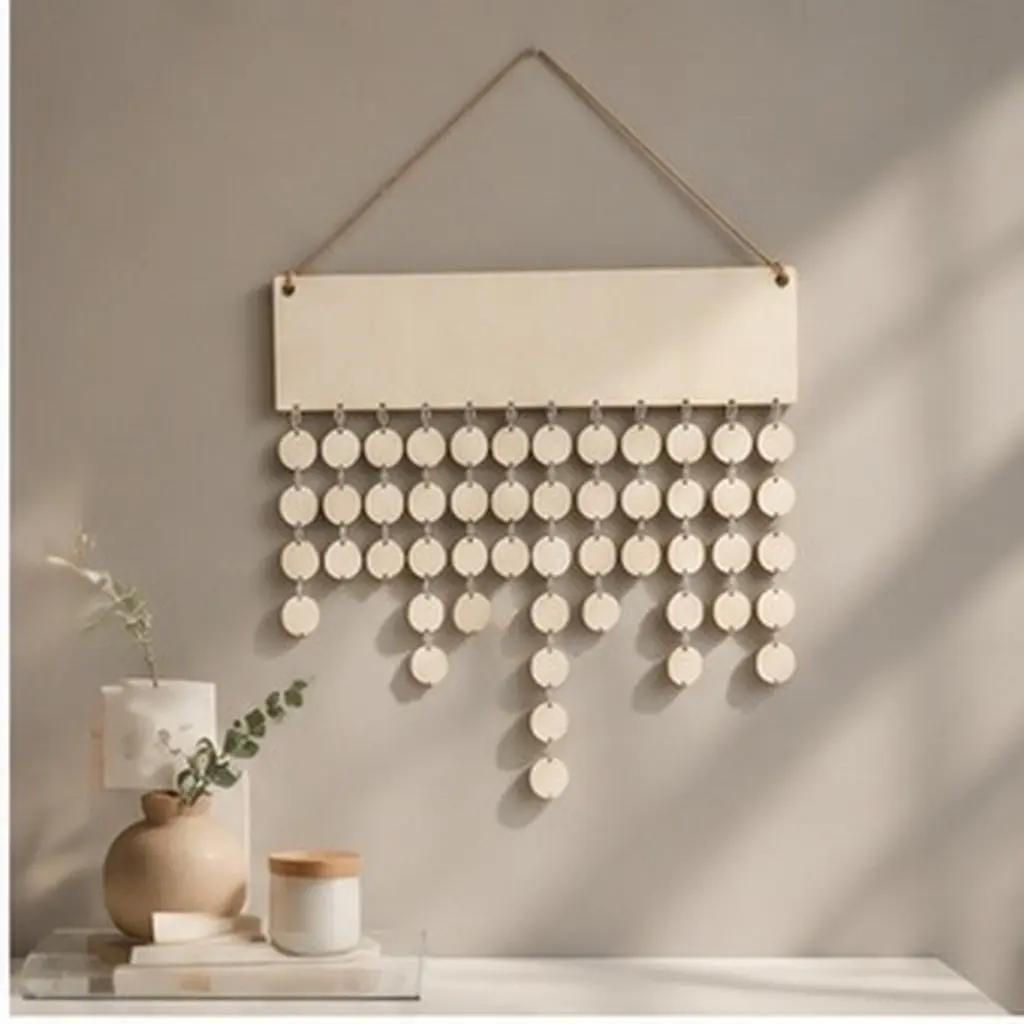 1Set DIY Wooden Calendar Hanging Board Birthday Reminder Plaque Family Date Tracker Wall Decor Creative Wood Planner Disc Set