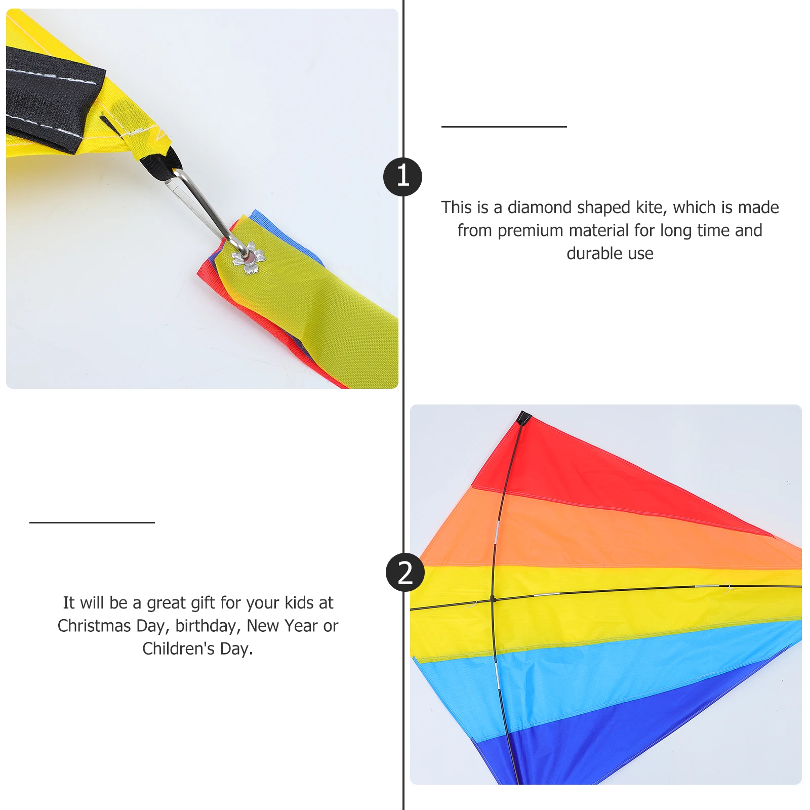 Cerf-volant en forme de longue queue colorée pour enfants, cerf-volant à vent stable, cadeau de noël pour enfants et adultes