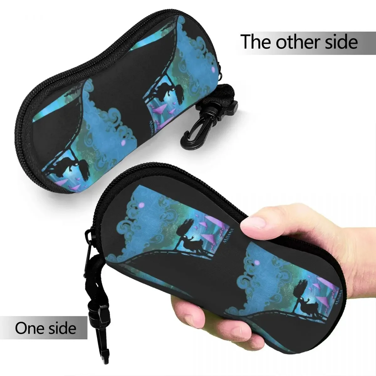 Moana Boat Ride Night Sky Graphic Glasses Case Anti-Fall Zipper Sunglasses Storage Box Ultra Glasses Box