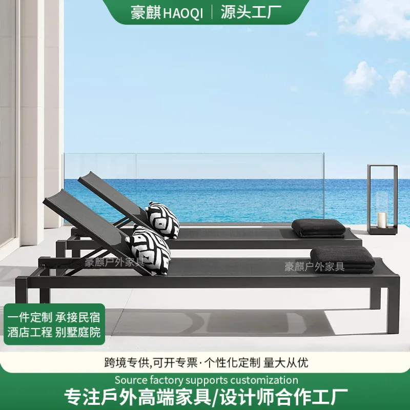 كراسي استلقاء خارجية من خشب الساج فيلا حمام السباحة B & B منتجع فندق على شاطئ البحر كراسي من الخشب الصلب المضاد للتآكل