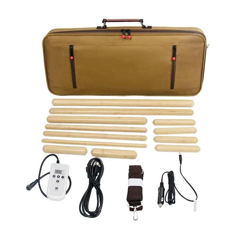 Hot Stone Heater Warmer Professional Portable Bamboo Massage Digital Heating Kit Comes with 12 Bamboo Massage Sticks