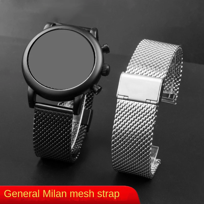 

For Armani strap AR1979 1968 11201 1969 1981 1901 stainless steel strap bracelet woven silver Milan mesh strap for men 20mm 22mm