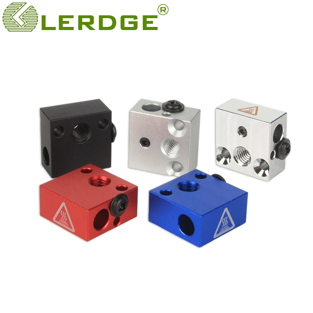 LERDGE Heating block MK8 3D Printer Parts with Silicone Sock For 3D Printer Extruder Hotend J Head CR10