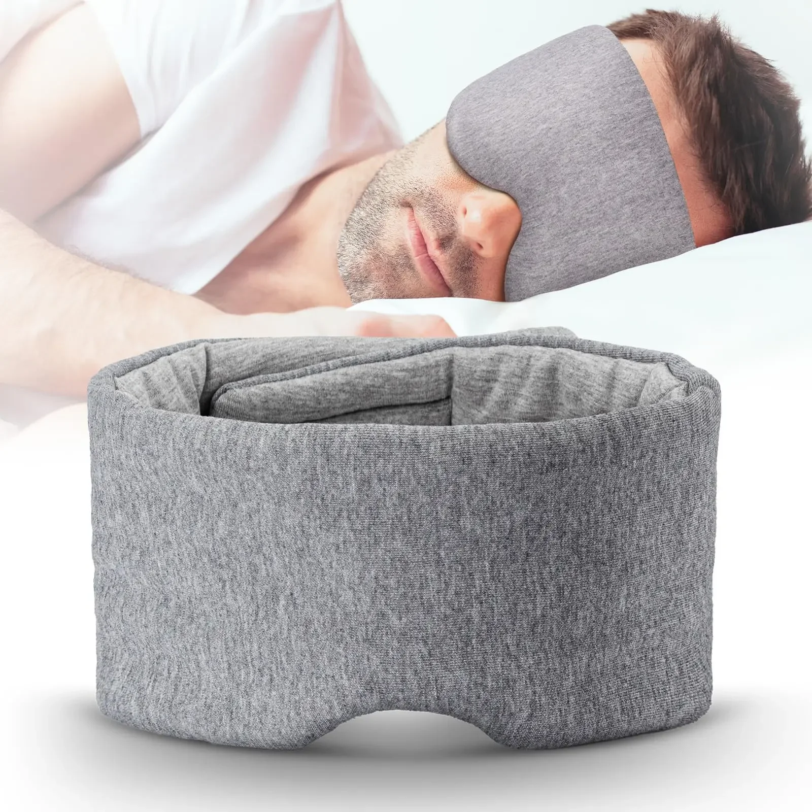 

100% Handmade Cotton Sleep Mask Blackout for Side Sleeper,Soft Portable Blackout Eye Covers for Women Men Travel Eyepatch